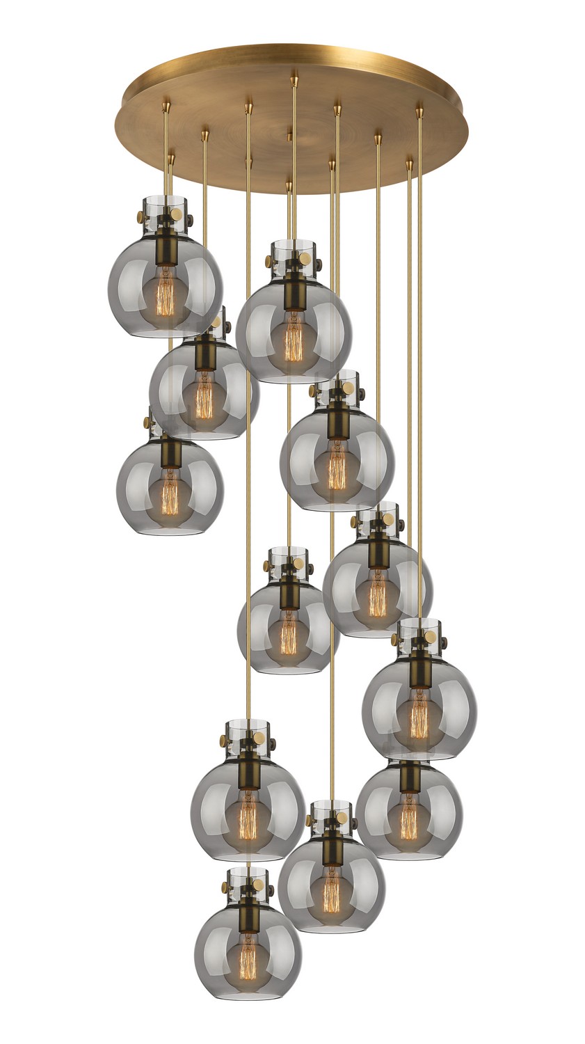 12 Light Pendant by Innovations - Newton Collection, Brushed Brass Finish - 126-410-1PS-BB-G410-8SM