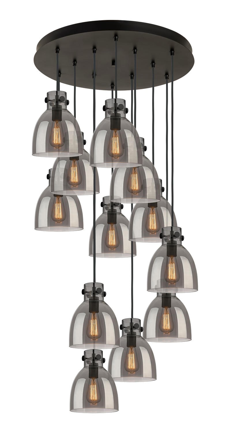 12 Light Pendant by Innovations - Downtown Urban Collection, Matte Black Finish - 126-410-1PS-BK-G412-8SM