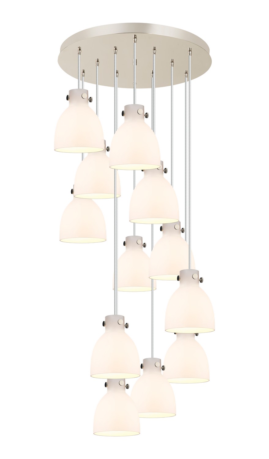 12 Light Pendant by Innovations - Downtown Urban Collection, Polished Nickel Finish - 126-410-1PS-PN-G412-8WH