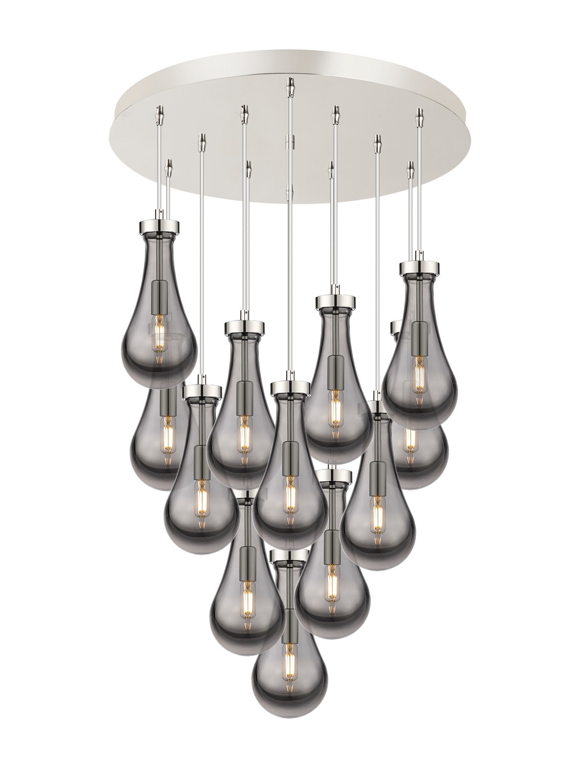 12 Light Pendant by Innovations - Downtown Urban Collection, Polished Nickel Finish - 126-451-1P-PN-G451-5SM