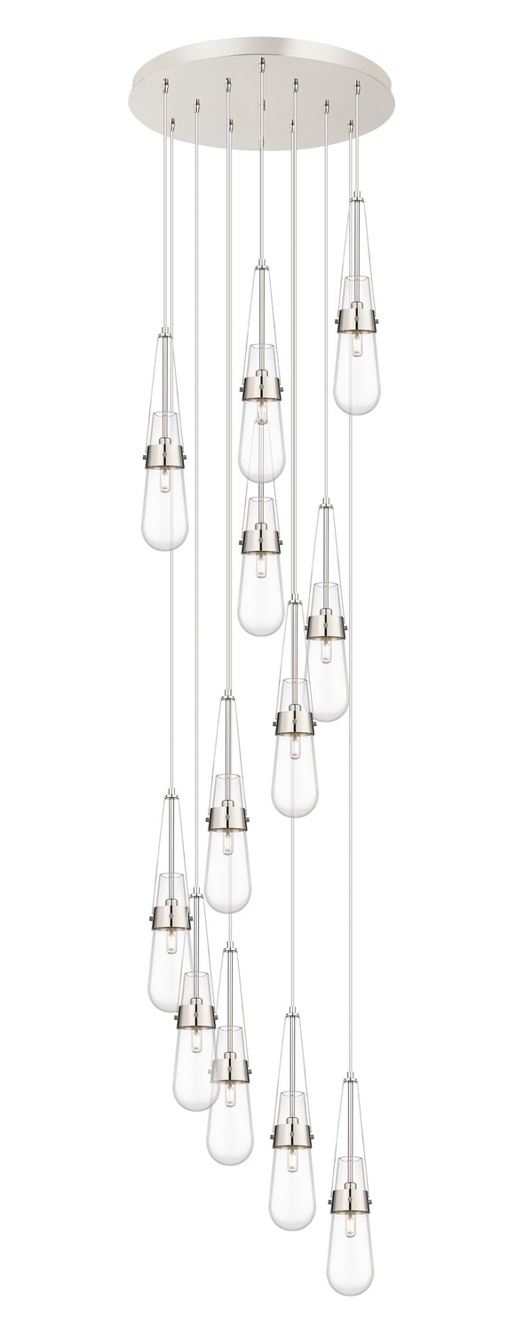 12 Light Pendant by Innovations - Downtown Urban Collection, Polished Nickel Finish - 126-452-1P-PN-G452-4CL