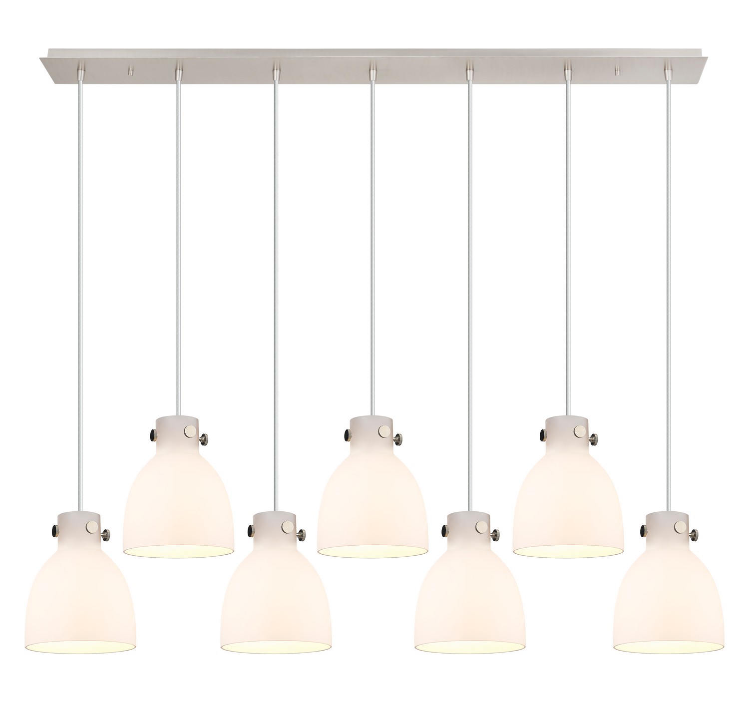 Seven Light Linear Pendant by Innovations - Downtown Urban Collection, Polished Nickel Finish - 127-410-1PS-PN-G412-8WH