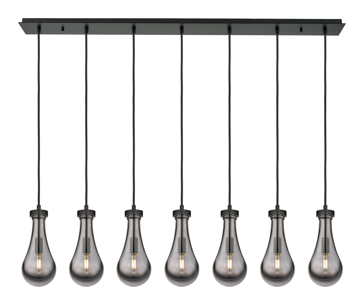 Seven Light Linear Pendant by Innovations - Downtown Urban Collection, Matte Black Finish - 127-451-1P-BK-G451-5SM