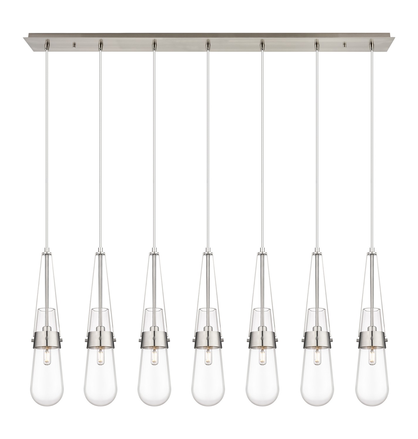 Seven Light Linear Pendant by Innovations - Downtown Urban Collection, Brushed Satin Nickel Finish - 127-452-1P-SN-G452-4CL