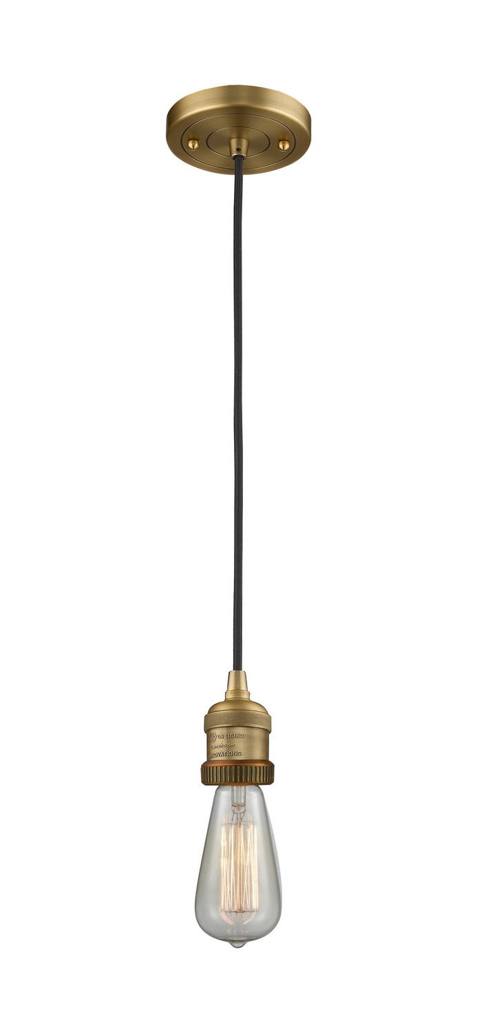 One Light Mini Pendant by Innovations - Franklin Restoration Collection, Brushed Brass Finish - 201C-BB