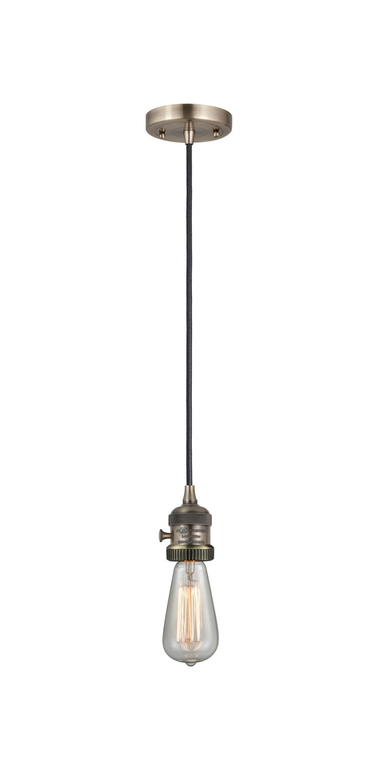 One Light Mini Pendant by Innovations - Franklin Restoration Collection, Antique Brass Finish - 201CSW-AB