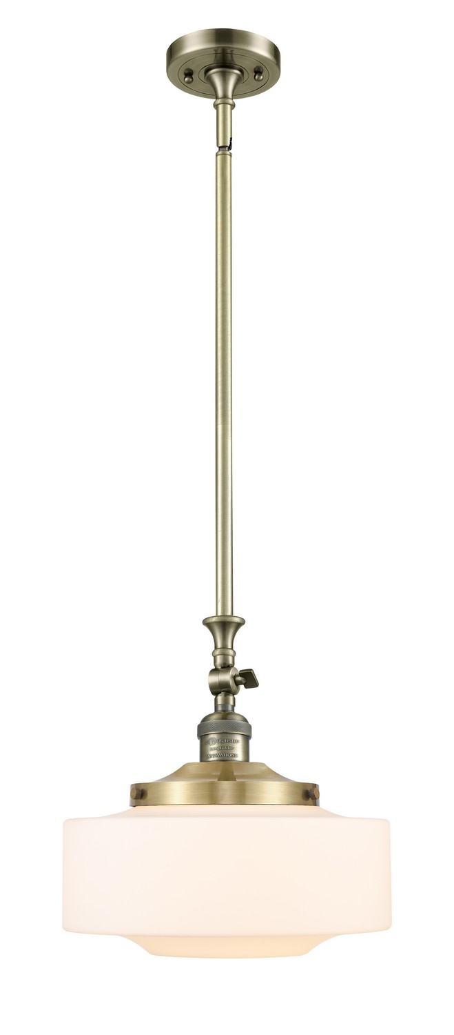 One Light Mini Pendant by Innovations - Franklin Restoration Collection, Antique Brass Finish - 206-AB-G691-12
