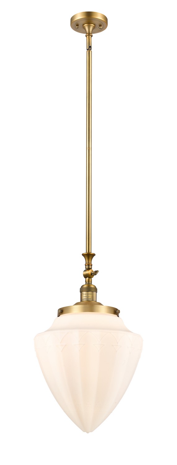 One Light Mini Pendant by Innovations - Franklin Restoration Collection, Brushed Brass Finish - 206-BB-G661-12
