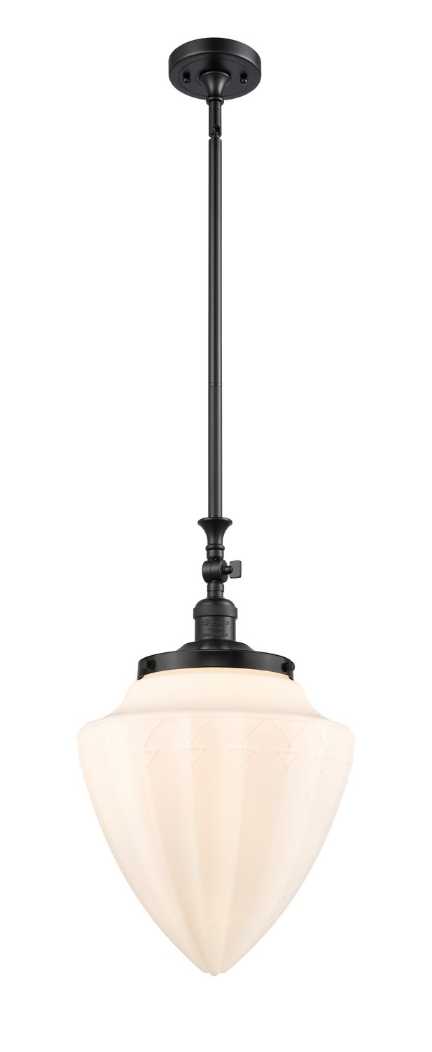 One Light Mini Pendant by Innovations - Franklin Restoration Collection, Matte Black Finish - 206-BK-G661-12