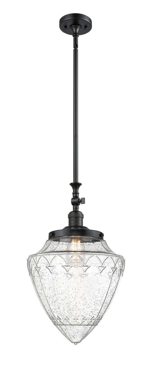 One Light Mini Pendant by Innovations - Franklin Restoration Collection, Matte Black Finish - 206-BK-G664-12