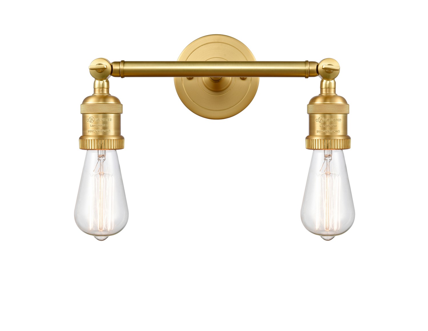 Two Light Bath Vanity by Innovations - Franklin Restoration Collection, Satin Gold Finish - 208-SG