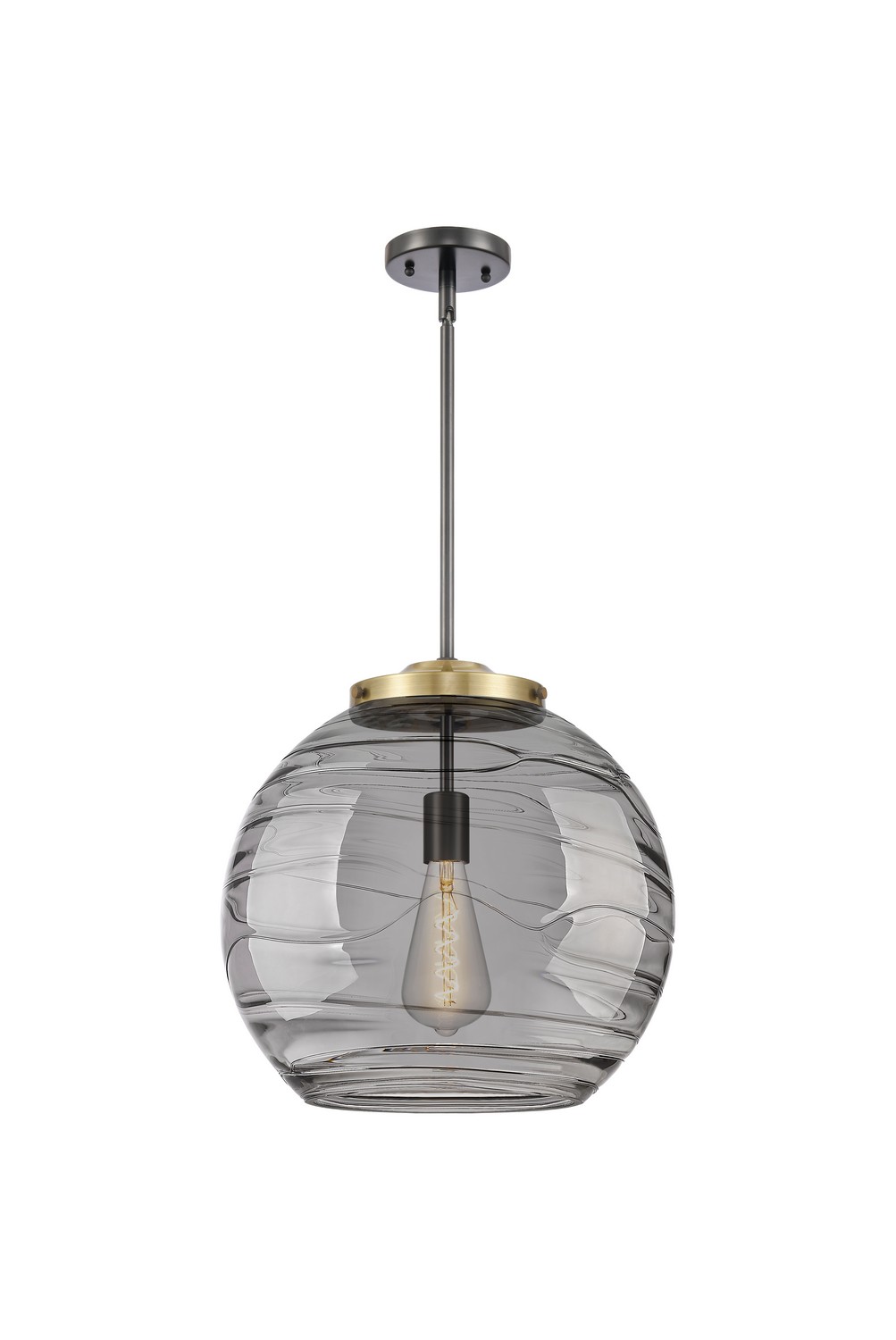 One Light Pendant by Innovations - Essex Collection, Black Antique Brass Finish - 221-1S-BAB-G1213-16SM