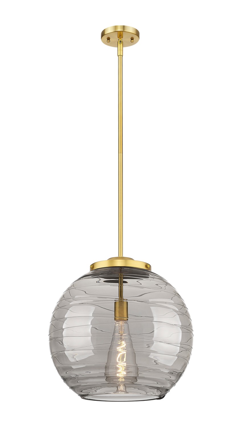 One Light Pendant by Innovations - Essex Collection, Satin Gold Finish - 221-1S-SG-G1213-16SM