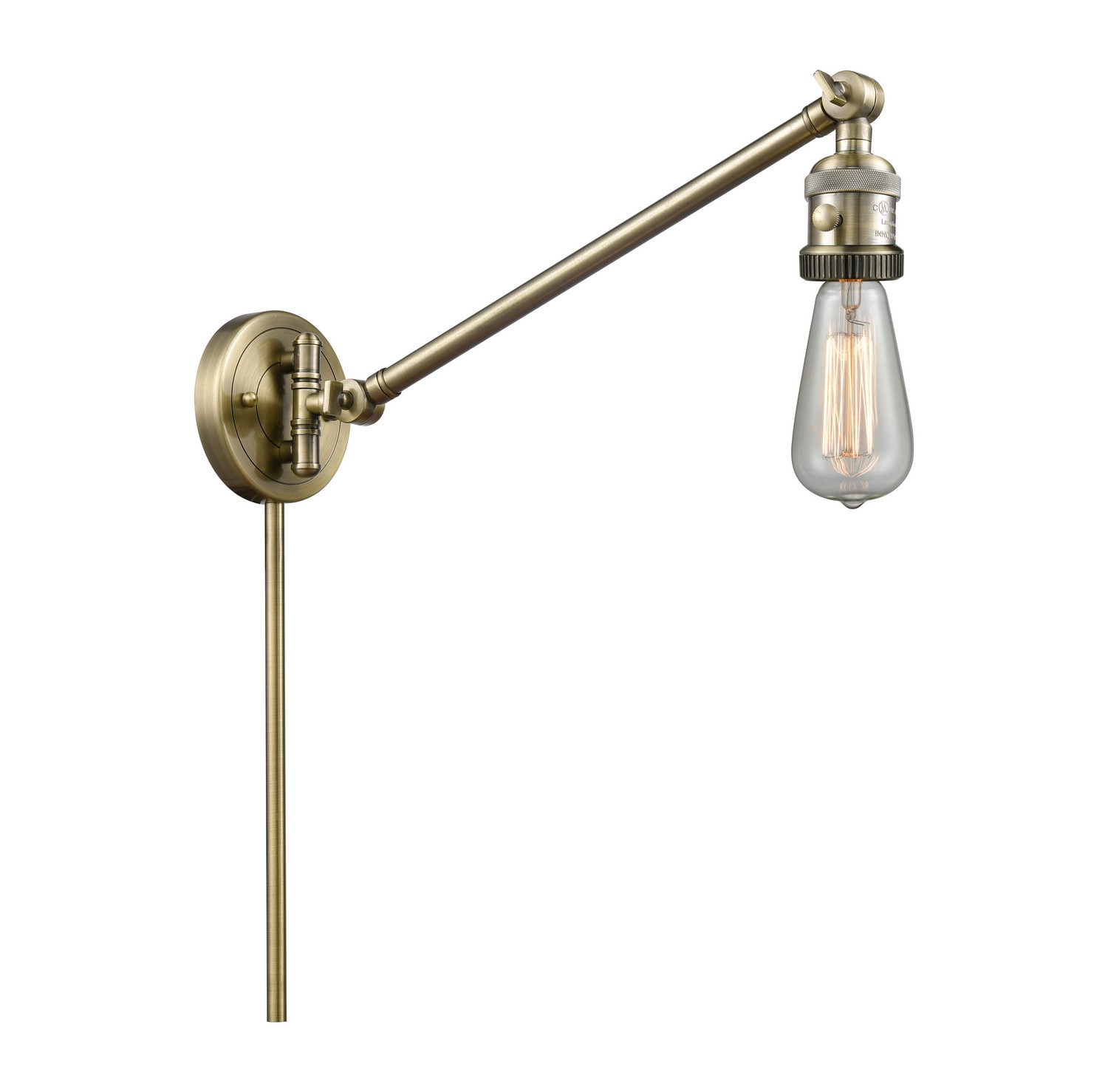 One Light Swing Arm by Innovations - Franklin Restoration Collection, Antique Brass Finish - 237-AB