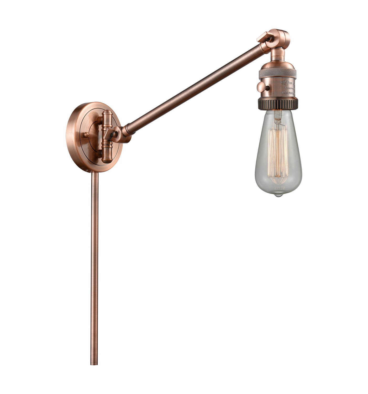 One Light Swing Arm by Innovations - Franklin Restoration Collection, Antique Copper Finish - 237-AC