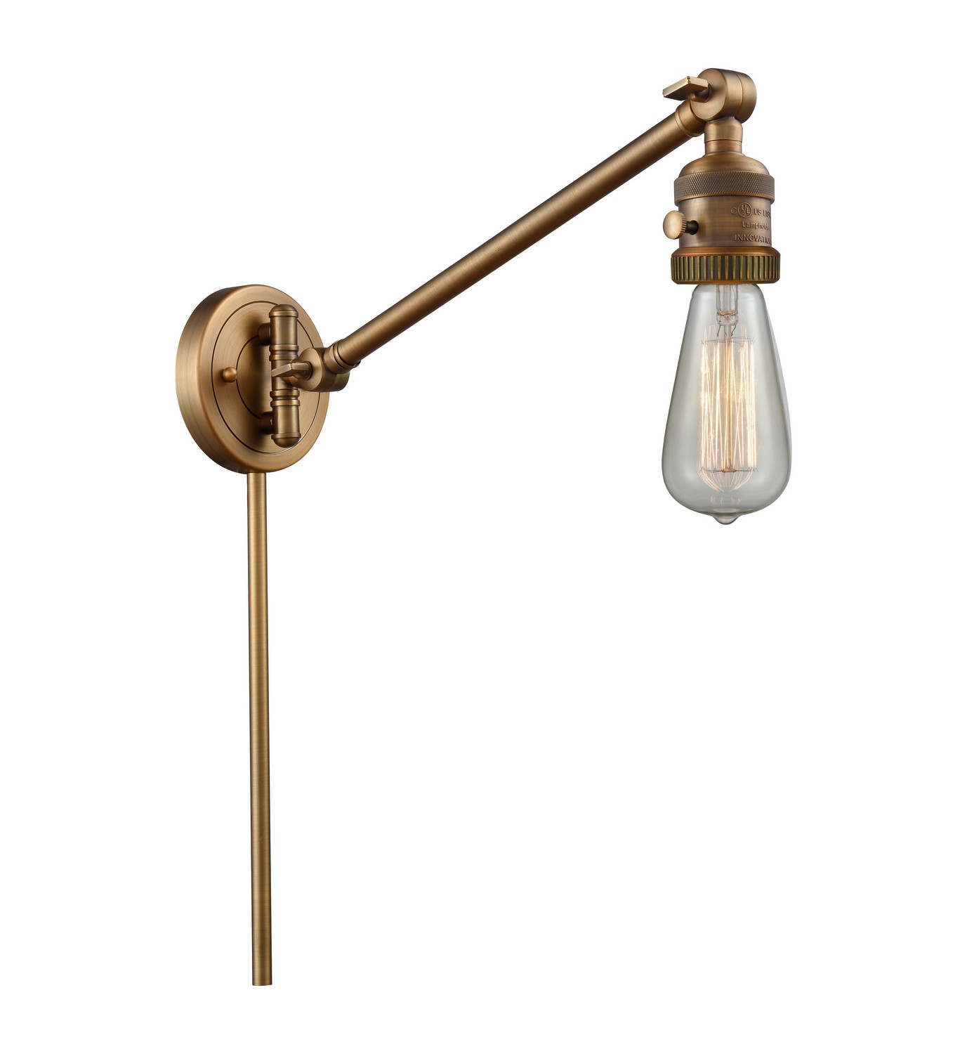 One Light Swing Arm by Innovations - Franklin Restoration Collection, Brushed Brass Finish - 237-BB