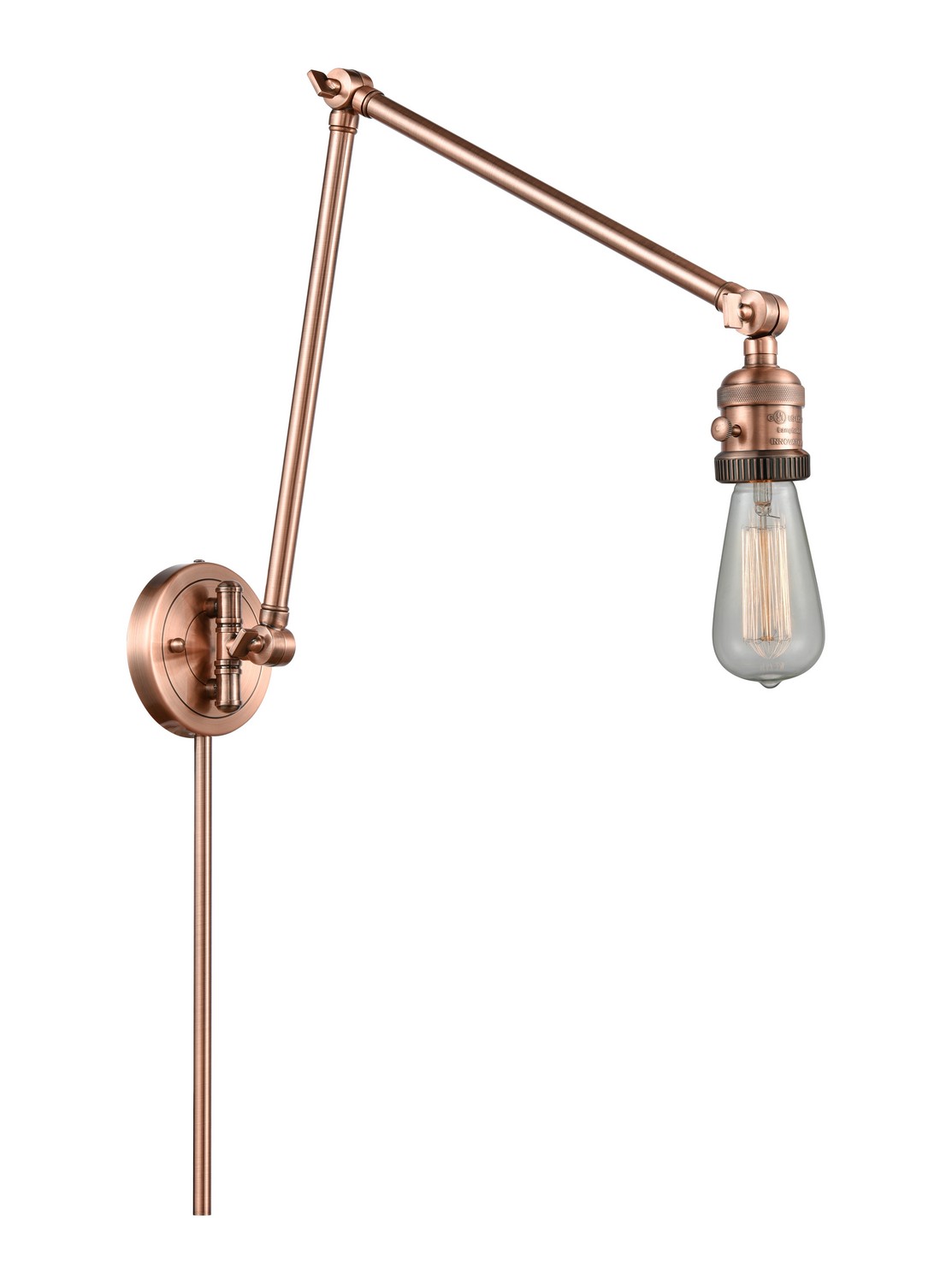 One Light Swing Arm by Innovations - Franklin Restoration Collection, Antique Copper Finish - 238-AC