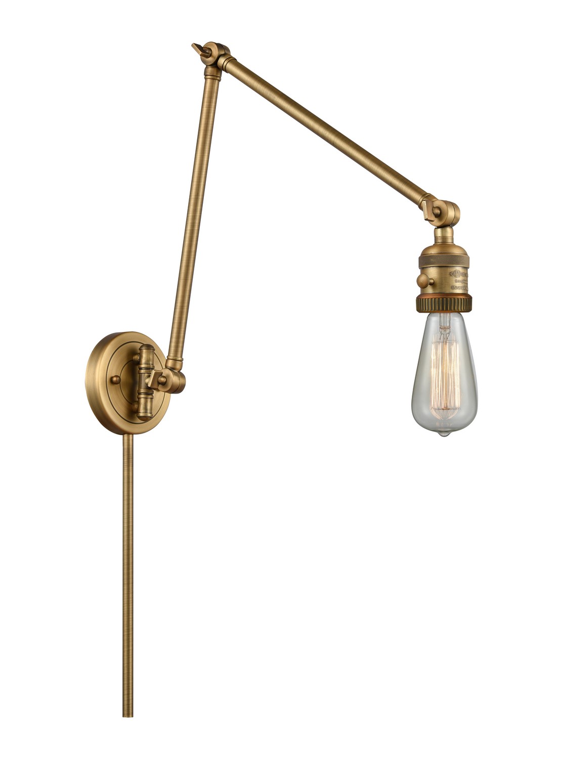 One Light Swing Arm by Innovations - Franklin Restoration Collection, Brushed Brass Finish - 238-BB