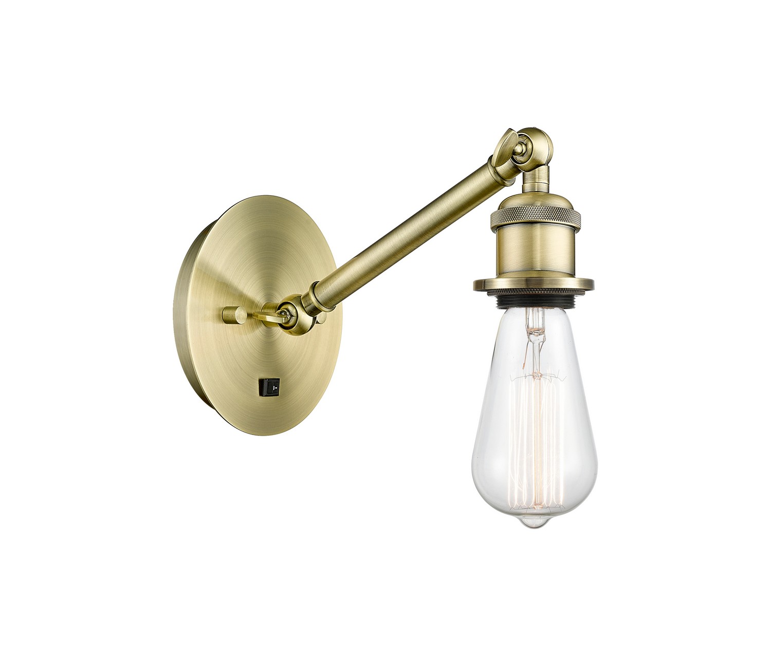 One Light Wall Sconce by Innovations - Ballston Collection, Antique Brass Finish - 317-1W-AB