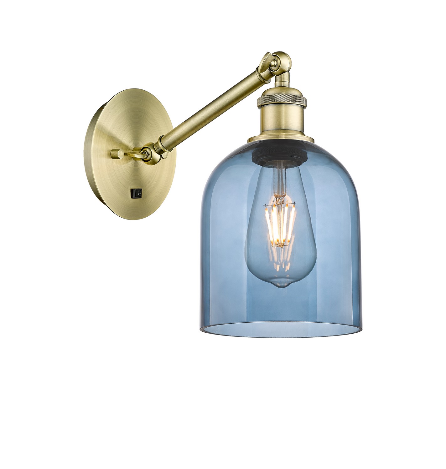 One Light Wall Sconce by Innovations - Ballston Collection, Antique Brass Finish - 317-1W-AB-G558-6BL