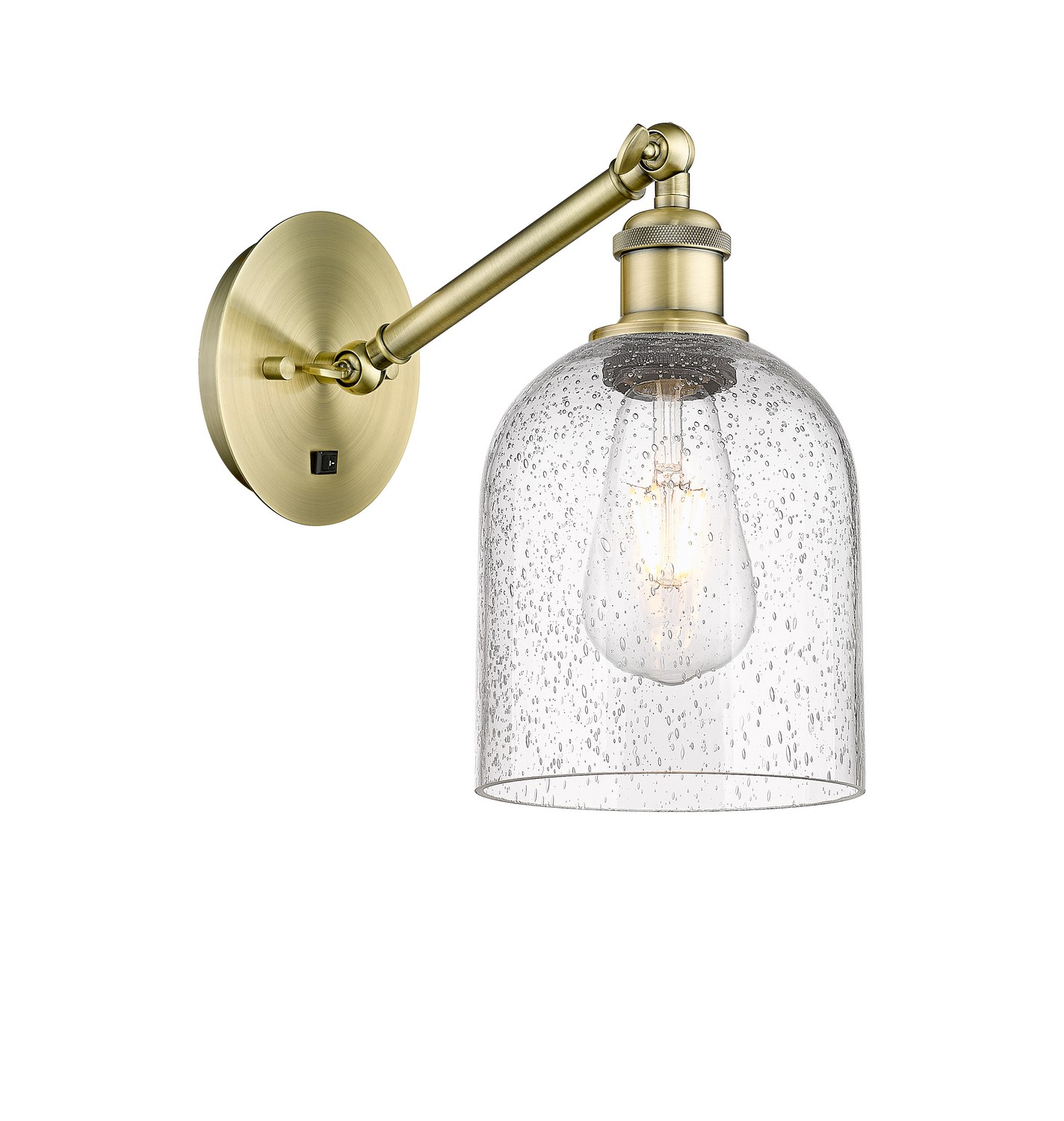 One Light Wall Sconce by Innovations - Ballston Collection, Antique Brass Finish - 317-1W-AB-G558-6SDY