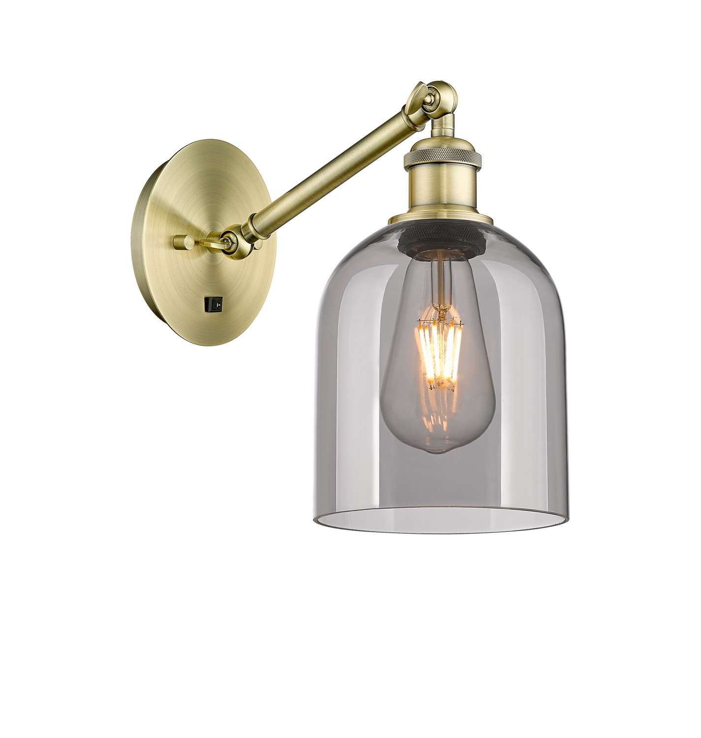 One Light Wall Sconce by Innovations - Ballston Collection, Antique Brass Finish - 317-1W-AB-G558-6SM