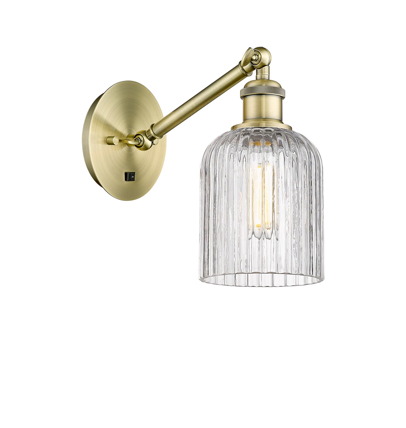 One Light Wall Sconce by Innovations - Ballston Collection, Antique Brass Finish - 317-1W-AB-G559-5CL
