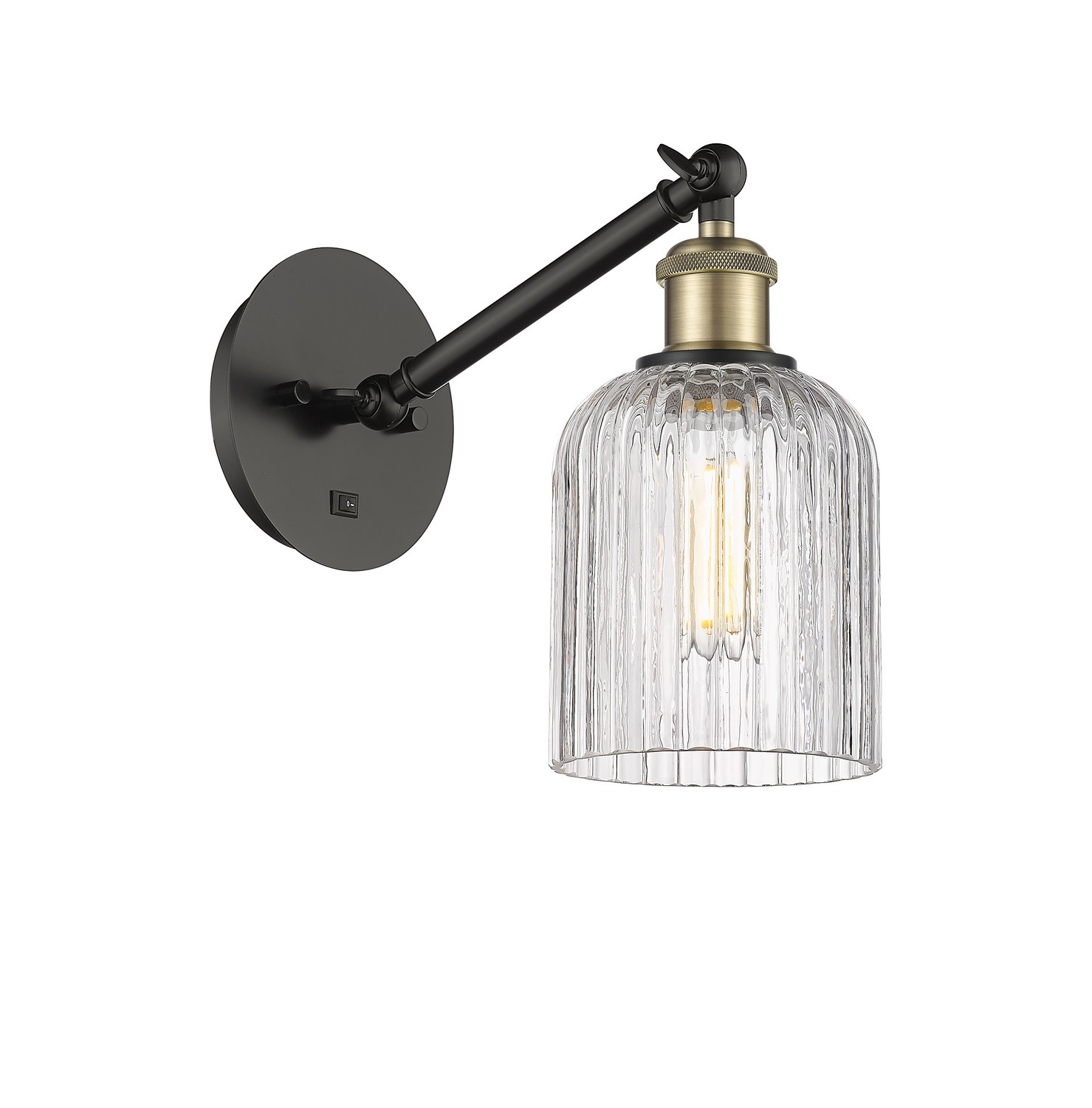 One Light Wall Sconce by Innovations - Ballston Collection, Black Antique Brass Finish - 317-1W-BAB-G559-5CL