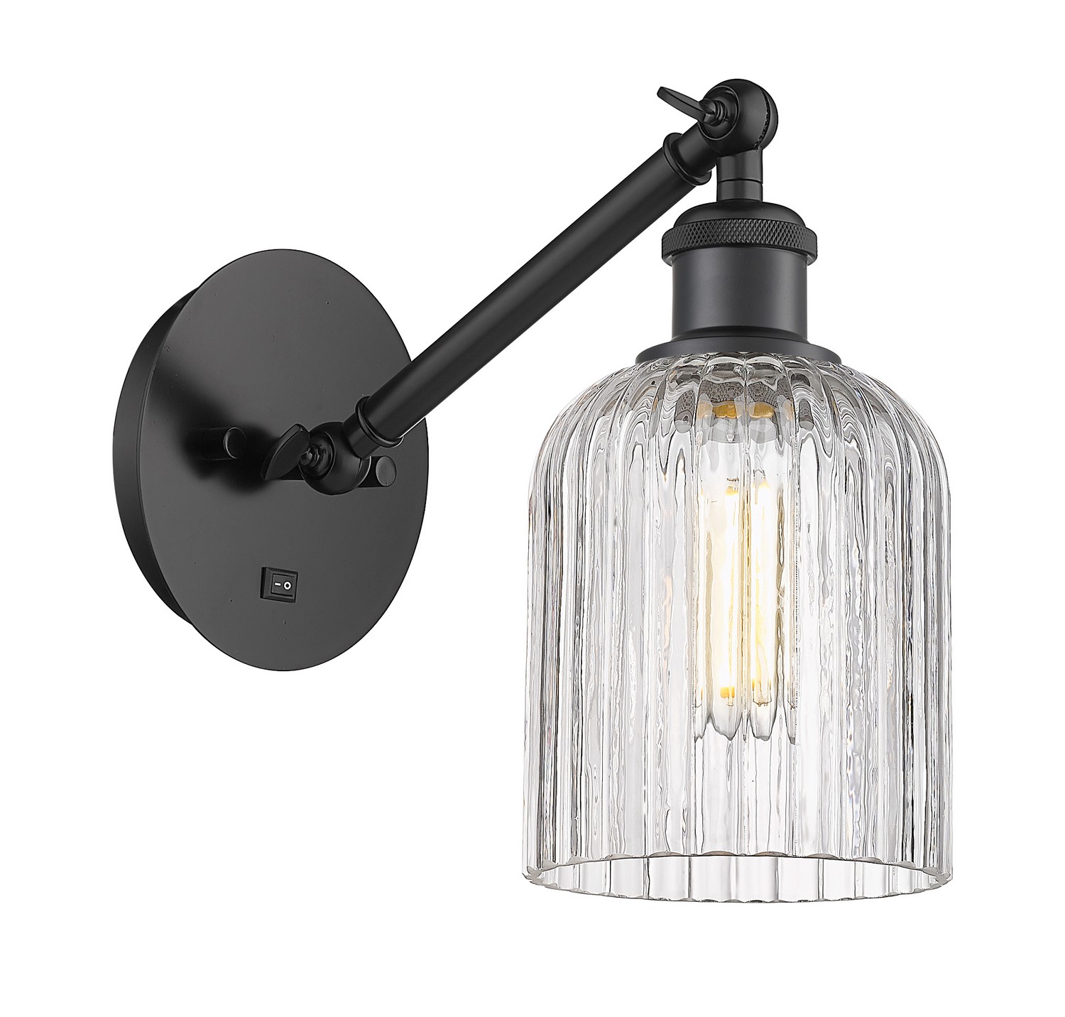 One Light Wall Sconce by Innovations - Ballston Collection, Matte Black Finish - 317-1W-BK-G559-5CL