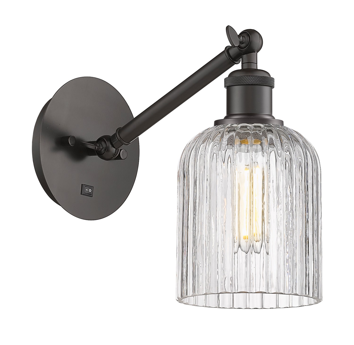 One Light Wall Sconce by Innovations - Ballston Collection, Oil Rubbed Bronze Finish - 317-1W-OB-G559-5CL