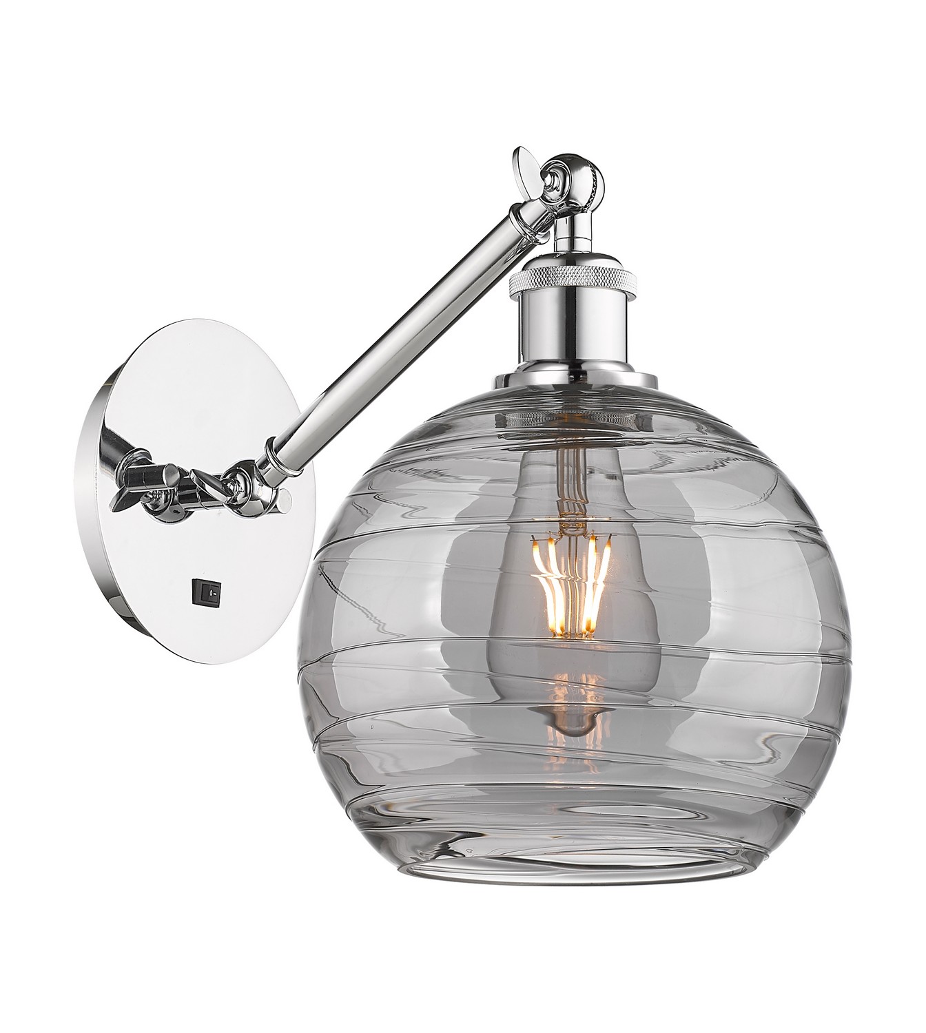 One Light Wall Sconce by Innovations - Ballston Collection, Polished Chrome Finish - 317-1W-PC-G1213-8SM