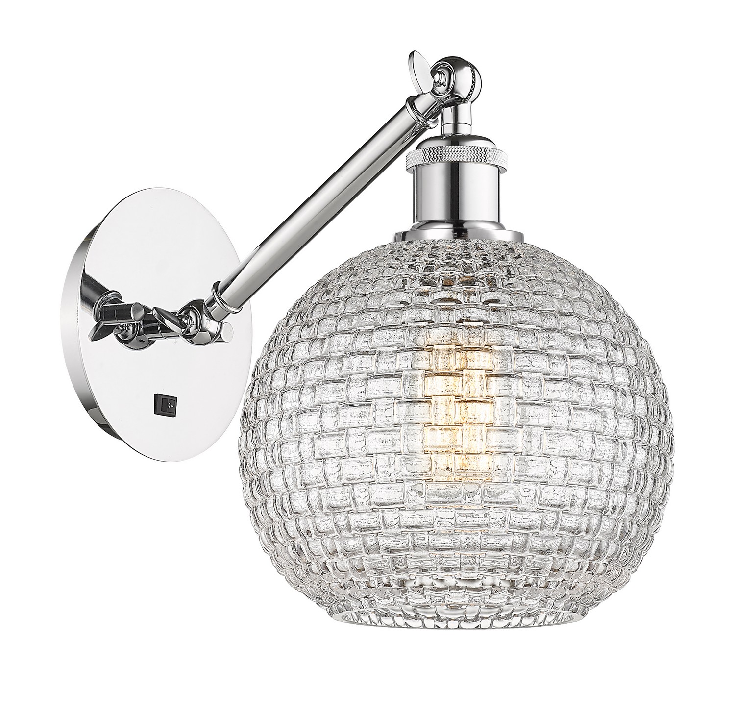One Light Wall Sconce by Innovations - Ballston Collection, Polished Chrome Finish - 317-1W-PC-G122C-8CL