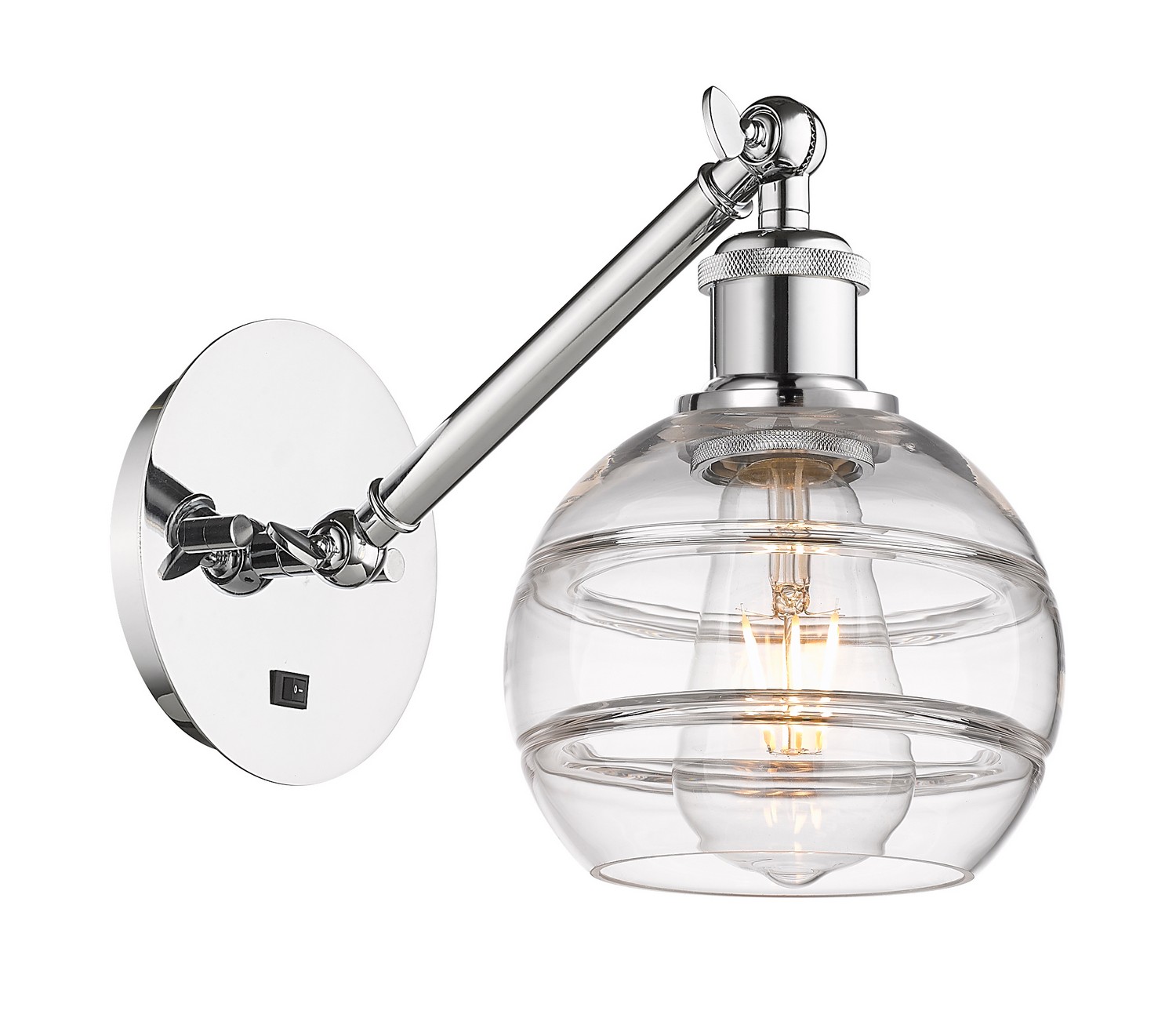 One Light Wall Sconce by Innovations - Ballston Collection, Polished Chrome Finish - 317-1W-PC-G556-6CL
