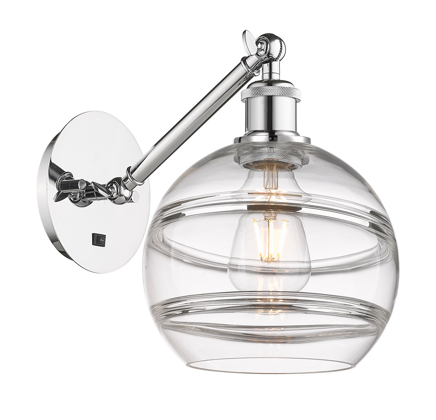 One Light Wall Sconce by Innovations - Ballston Collection, Polished Chrome Finish - 317-1W-PC-G556-8CL