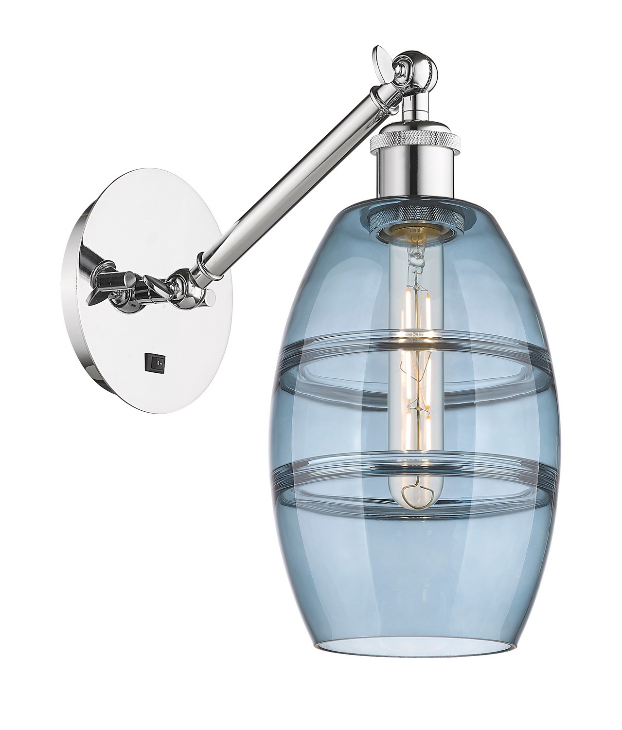 One Light Wall Sconce by Innovations - Ballston Collection, Polished Chrome Finish - 317-1W-PC-G557-6BL