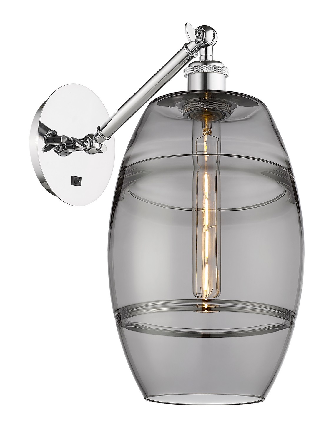 One Light Wall Sconce by Innovations - Ballston Collection, Polished Chrome Finish - 317-1W-PC-G557-8SM