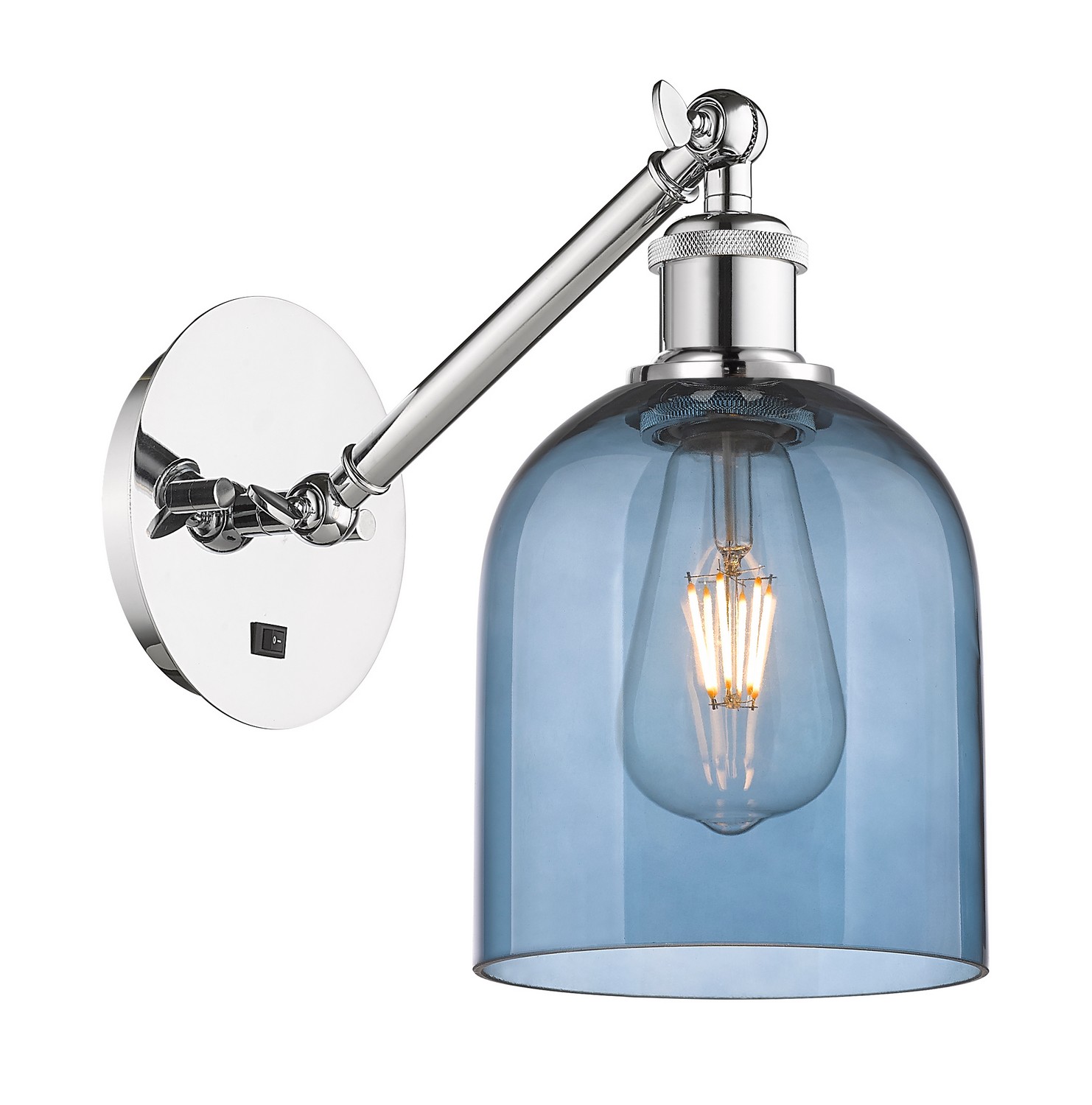 One Light Wall Sconce by Innovations - Ballston Collection, Polished Chrome Finish - 317-1W-PC-G558-6BL