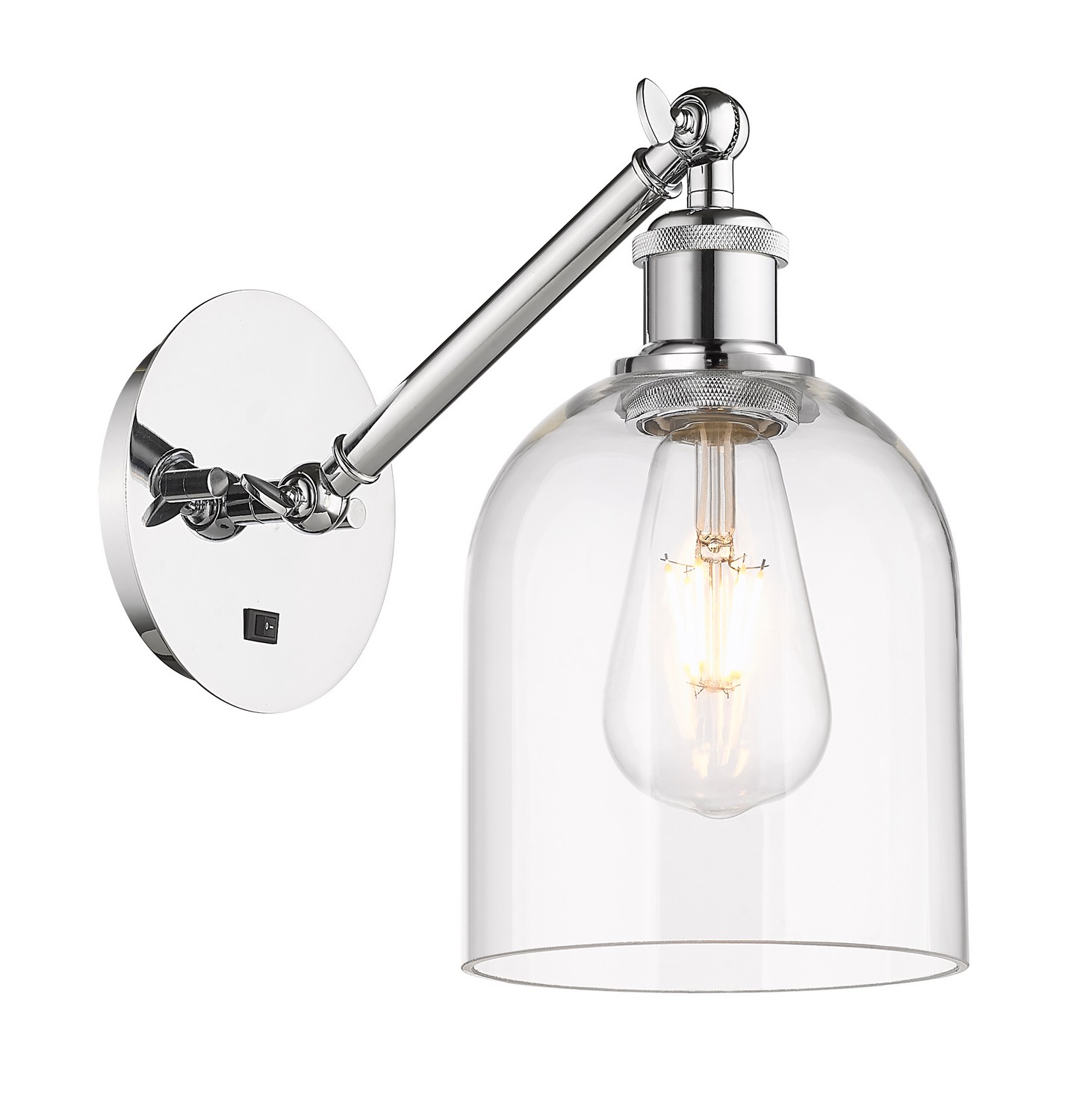 One Light Wall Sconce by Innovations - Ballston Collection, Polished Chrome Finish - 317-1W-PC-G558-6CL