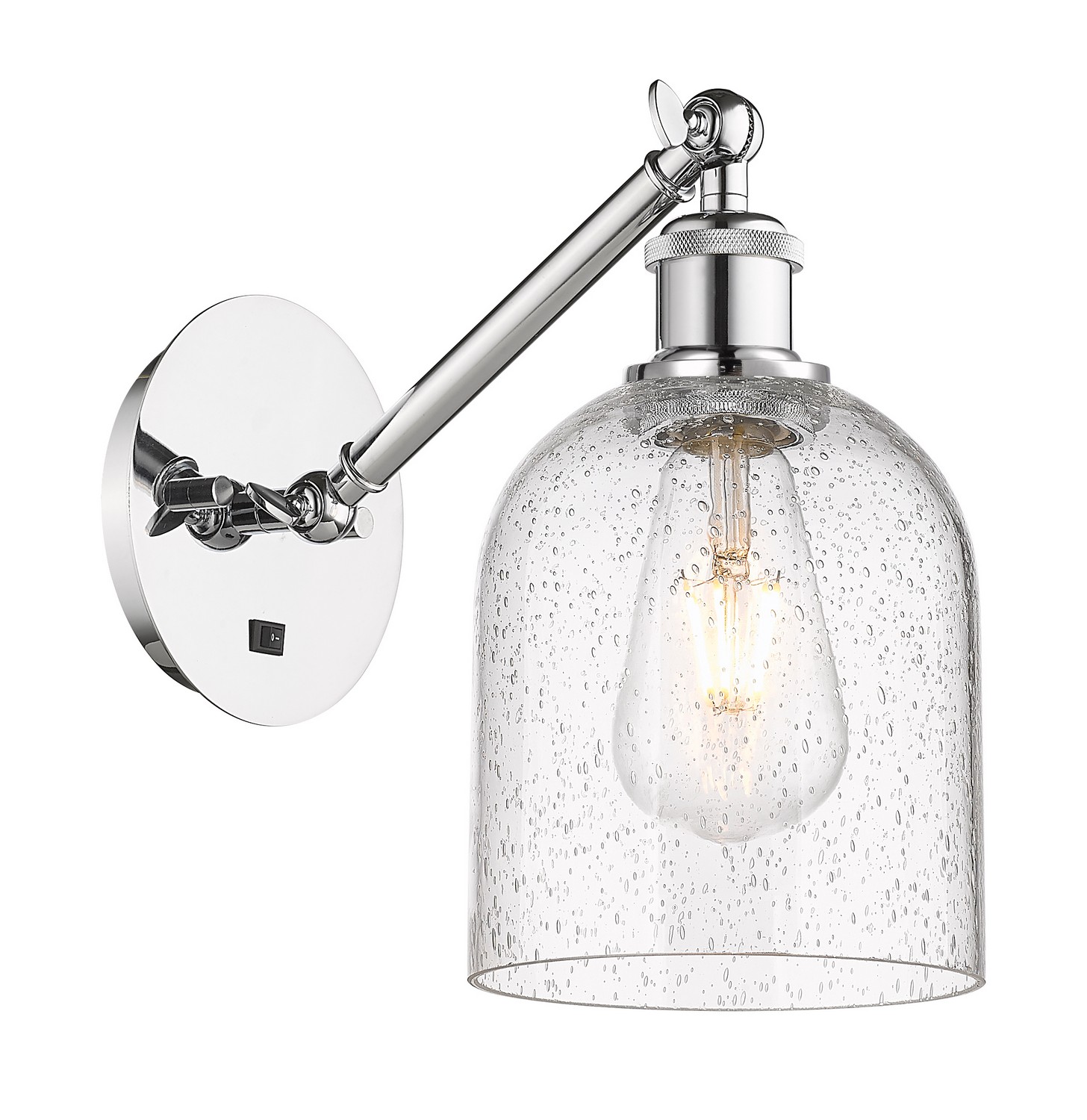 One Light Wall Sconce by Innovations - Ballston Collection, Polished Chrome Finish - 317-1W-PC-G558-6SDY