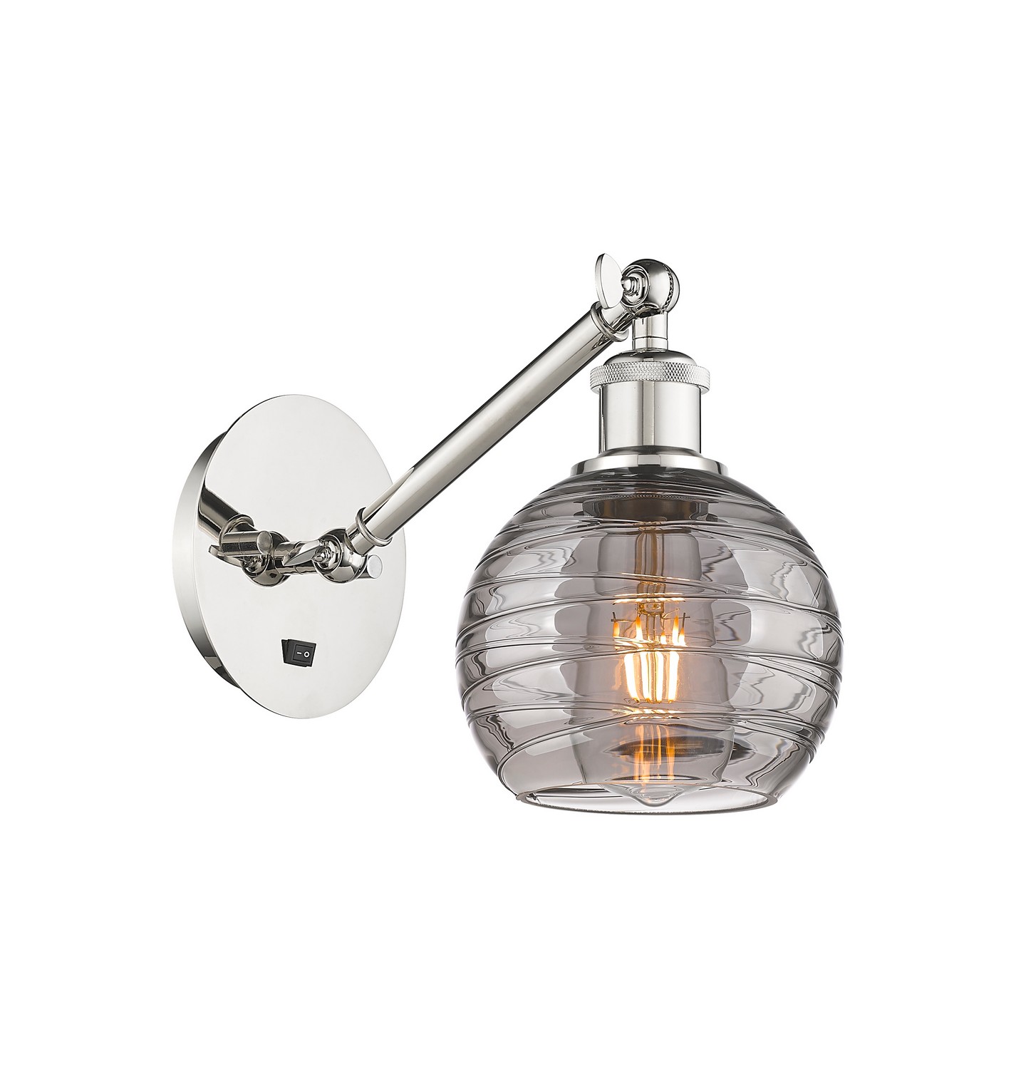 One Light Wall Sconce by Innovations - Ballston Collection, Polished Nickel Finish - 317-1W-PN-G1213-6SM