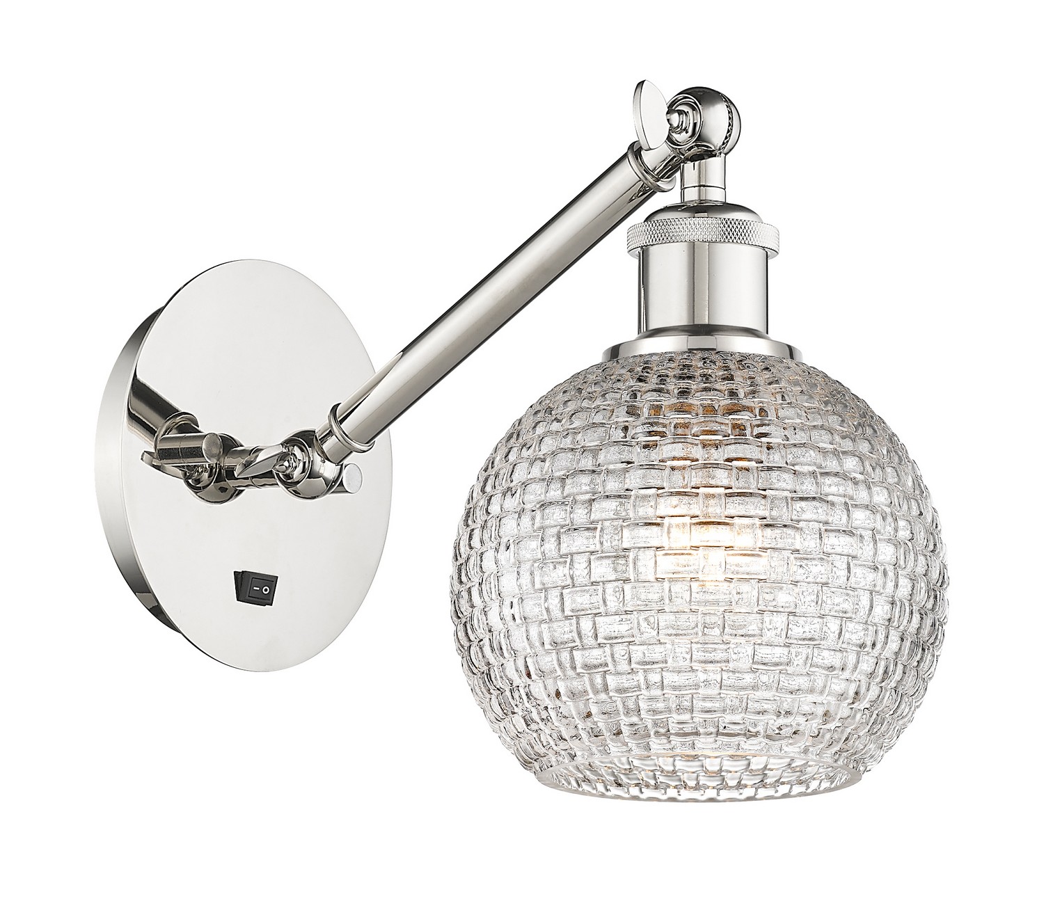 One Light Wall Sconce by Innovations - Ballston Collection, Polished Nickel Finish - 317-1W-PN-G122C-6CL