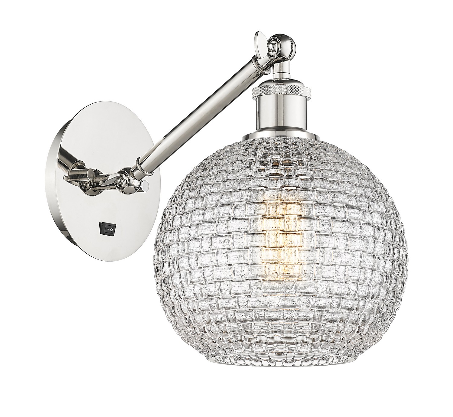 One Light Wall Sconce by Innovations - Ballston Collection, Polished Nickel Finish - 317-1W-PN-G122C-8CL