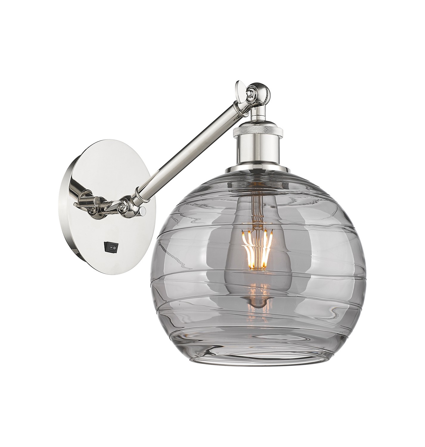 One Light Wall Sconce by Innovations - Ballston Collection, Polished Nickel Finish - 317-1W-PN-G1213-8SM