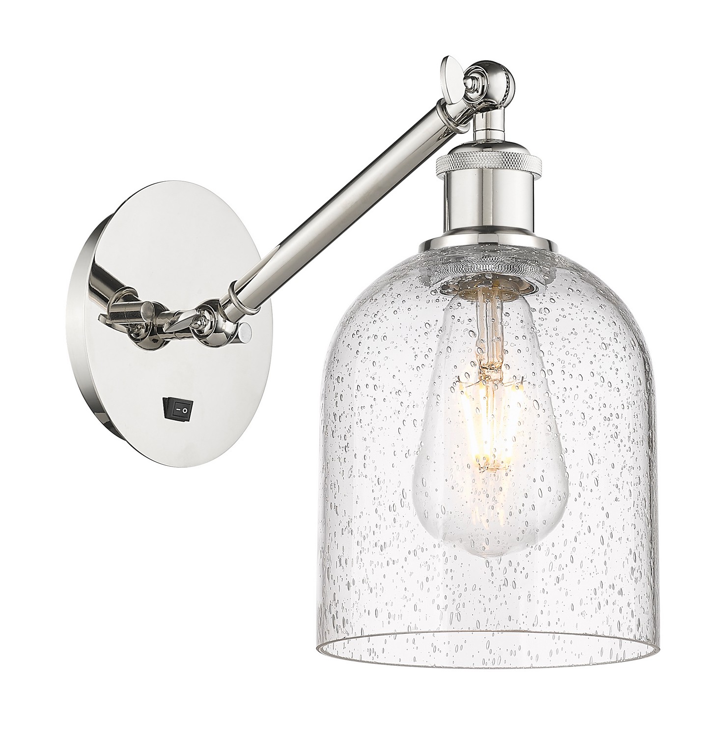 One Light Wall Sconce by Innovations - Ballston Collection, Polished Nickel Finish - 317-1W-PN-G558-6SDY