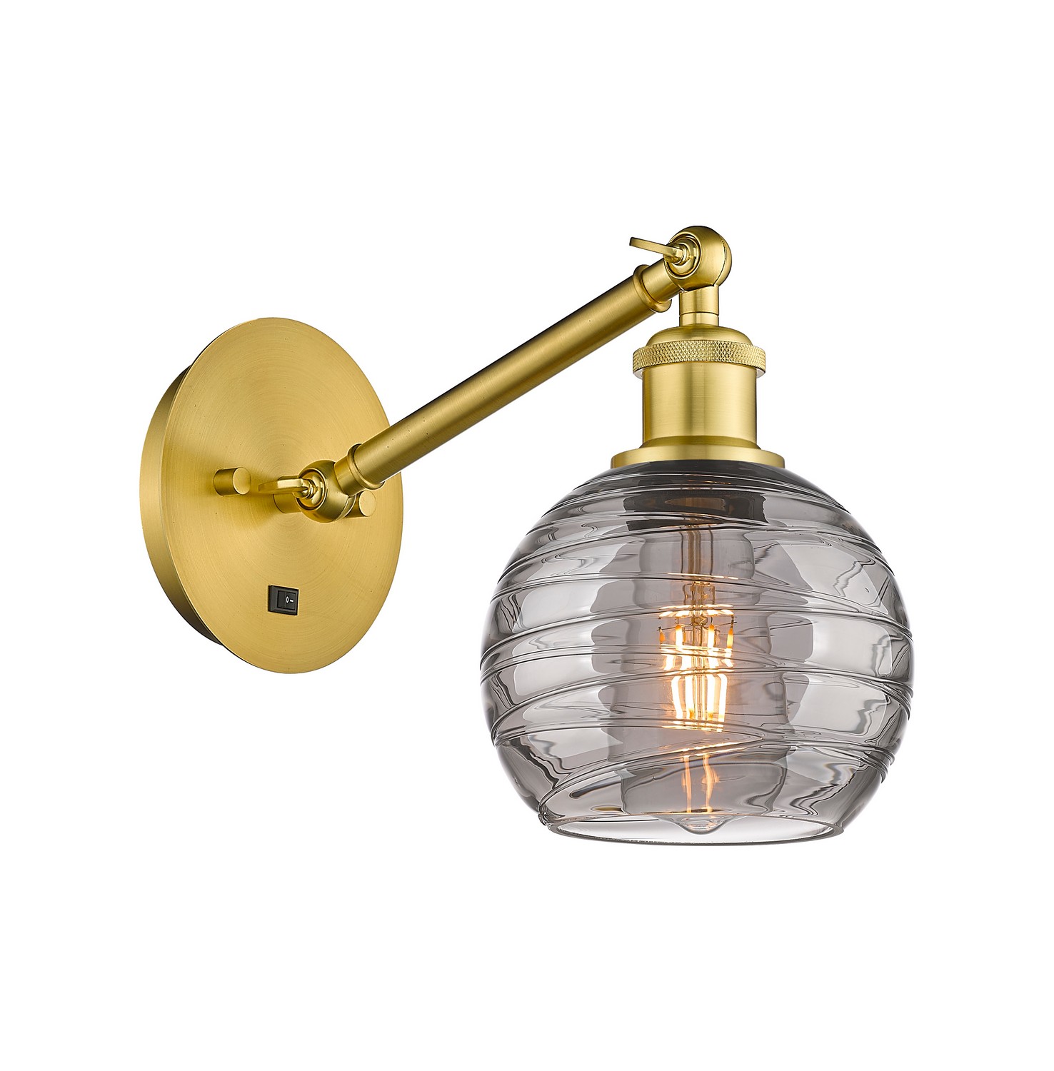 One Light Wall Sconce by Innovations - Ballston Collection, Satin Gold Finish - 317-1W-SG-G1213-6SM