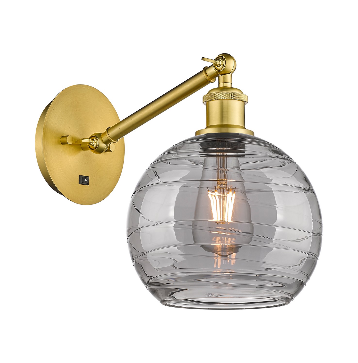 One Light Wall Sconce by Innovations - Ballston Collection, Satin Gold Finish - 317-1W-SG-G1213-8SM