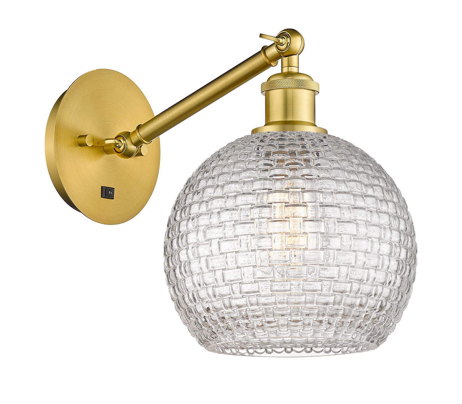 One Light Wall Sconce by Innovations - Ballston Collection, Satin Gold Finish - 317-1W-SG-G122C-8CL