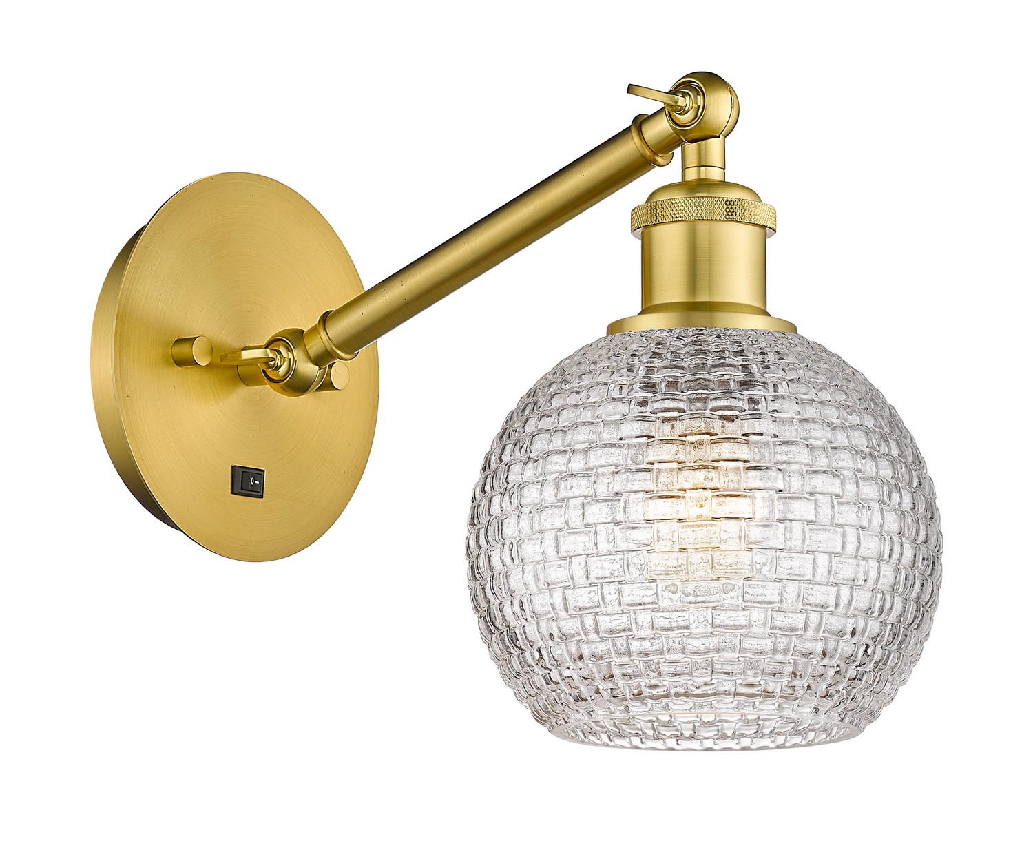 One Light Wall Sconce by Innovations - Ballston Collection, Satin Gold Finish - 317-1W-SG-G122C-6CL
