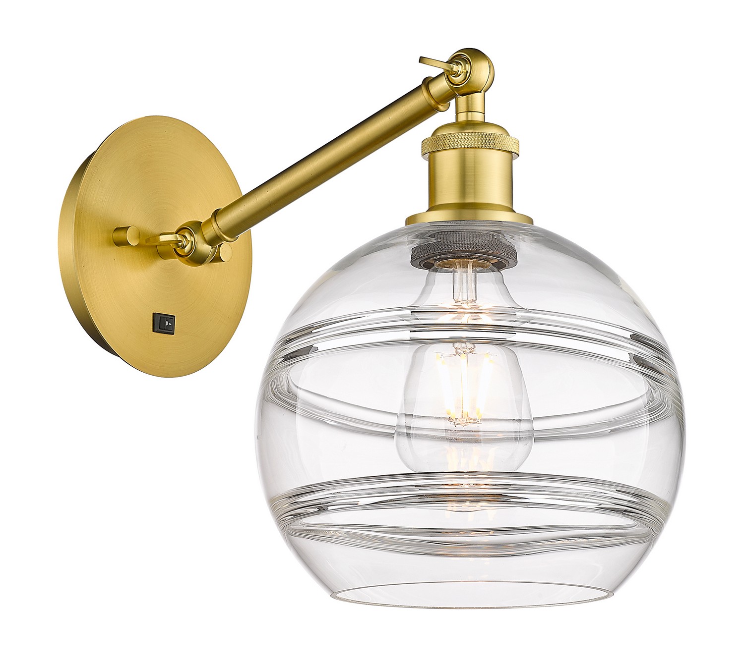 One Light Wall Sconce by Innovations - Ballston Collection, Satin Gold Finish - 317-1W-SG-G556-8CL