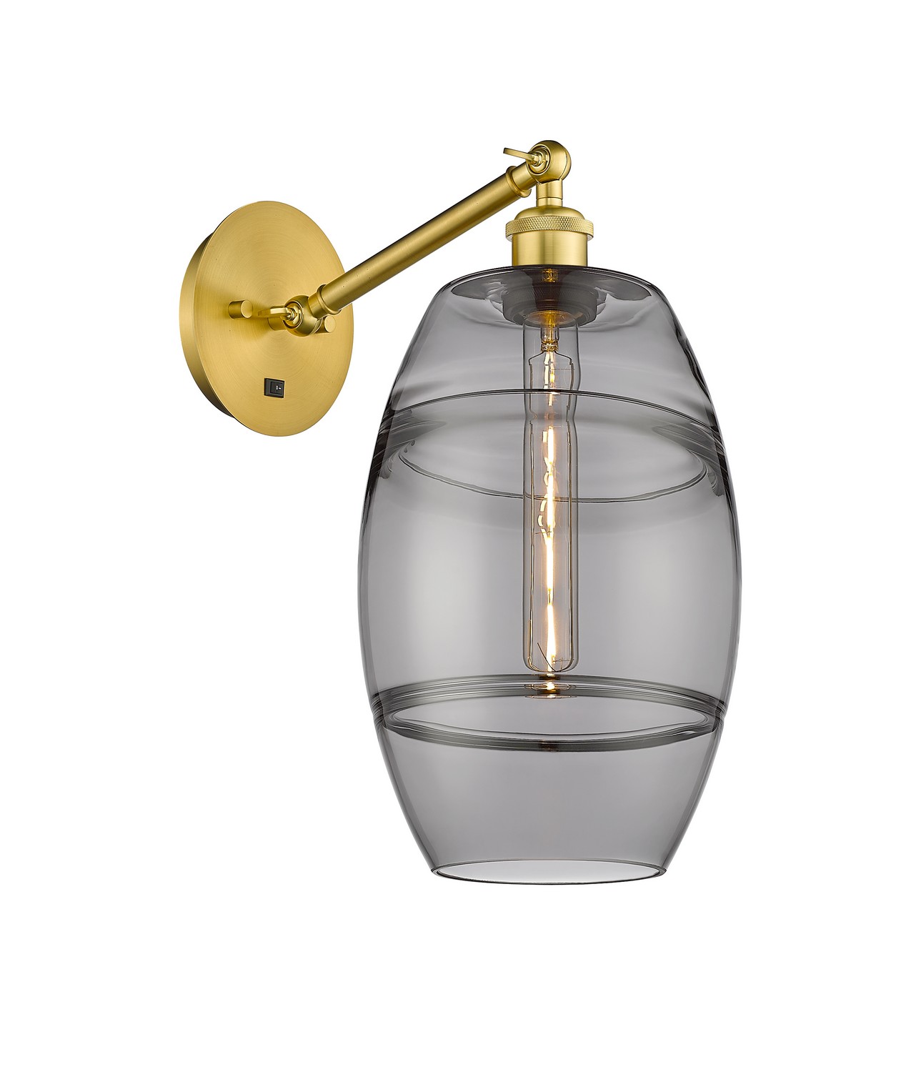 One Light Wall Sconce by Innovations - Ballston Collection, Satin Gold Finish - 317-1W-SG-G557-8SM